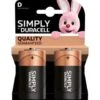 Duracell Plus 2 Pack D Size Batteries