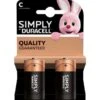 Duracell C Type Alkaline Batteries 2pk
