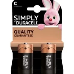 Duracell C Type Alkaline Batteries 2pk