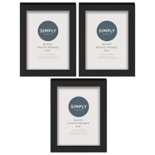 Simply Everyday 4 X 6" Block Frames 3pk - Black