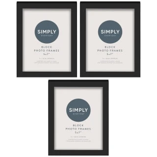 Simply Everyday 5 X 7" Block Frames 3pk - Black
