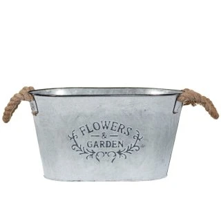 B&M Galvanised Oval Planter - Image 2