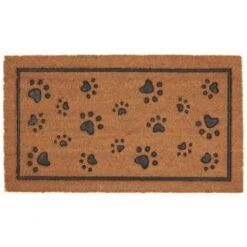 B&M Rubber & Coir Doormat - Paw Prints