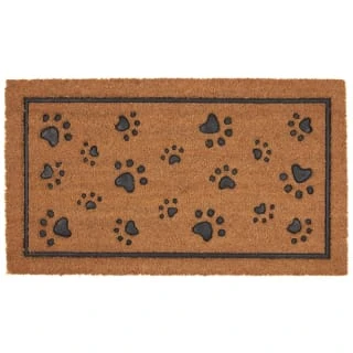 B&M Rubber & Coir Doormat - Paw Prints