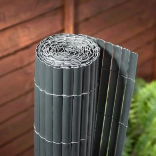 B&M Artificial Bamboo Cane Screening 4 X 1m - Grey - Image 2