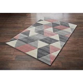 B&M Blush Geo Rug 100 X 150cm