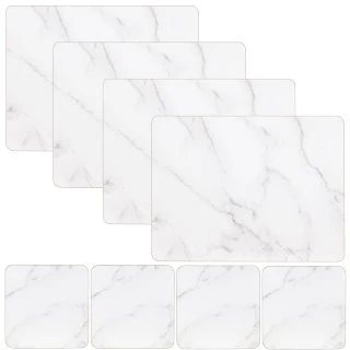 B&M Modern Cork Placemat & Coaster Set 8pc - Marble