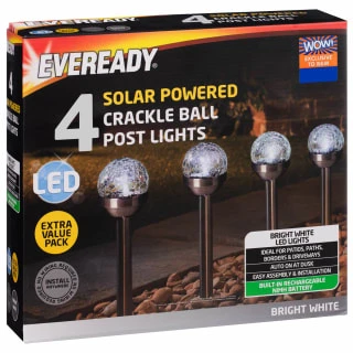 Eveready Crackle Ball Stakes 4pk - White - Image 2