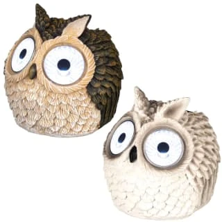 B&M Solar Owl With Light Up Eyes 10cm - Brown - Image 2