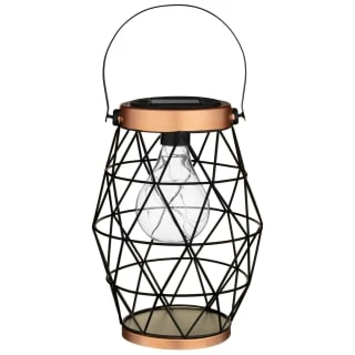 B&M Metal Hexagonal Solar Lantern - Copper