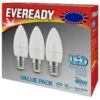 Eveready 40W E27 Candle LED Bulb 3pk