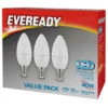 Eveready 40W E14 Candle Bulb 3pk