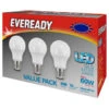 Eveready 60W GLS E27 Bulb 3pk