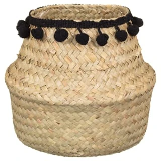 B&M Mini Pompom Basket - Natural