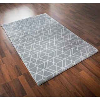 Geo Microplush Rug 60 X 110cm - Grey