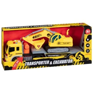 B&M Transporter & Excavator Truck Set
