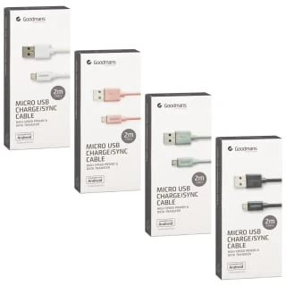 Goodmans Micro USB Charge/Sync Cable 2m - Black - Image 3
