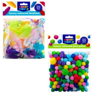 Hobby World Luxury Coloured Pom Poms - Image 2