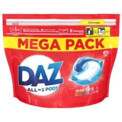 Daz All-in-One Laundry Pods 54pk - Whites & Colours