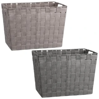 B&M Large Woven Storage Basket - Silver - Image 2