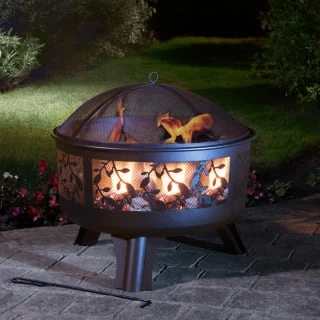 B&M Versailles Decorative Leaf Log Burner