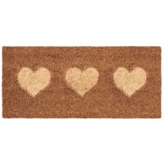 B&M Embossed Coir Step Mat - Hearts