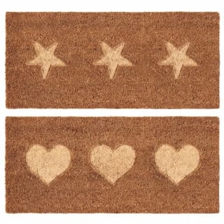 B&M Embossed Coir Step Mat - Hearts - Image 3