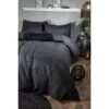 B&M Luna Waffle King Duvet Set - Black
