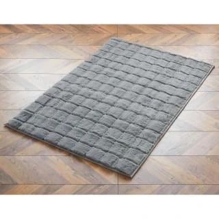 Grid Faux Fur Rug 100 X 150cm - Grey