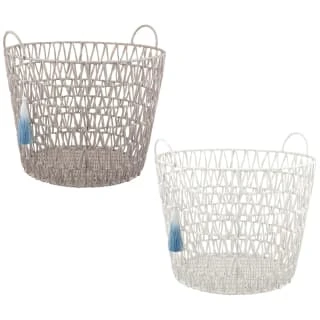 B&M Storage Basket With Tassel - Grey - Image 3
