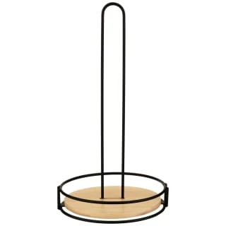 B&M Black & Wood Kitchen Roll Holder