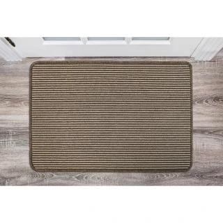 B&M Loop Washable Doormat 50 X 75cm - Natural Stripe - Image 2