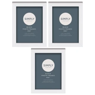 Simply Everyday 4 X 6" Block Frames 3pk - White