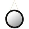 B&M Fringe Round Hanging Mirror - Black