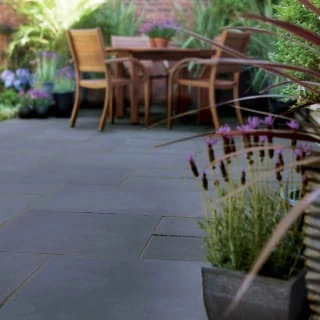 B&M Natural Limestone Patio Pack 15.3m - Blue/Black