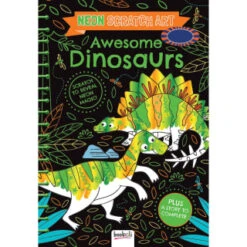 B&M Neon Scratch Art - Awesome Dinosaurs Colouring Book
