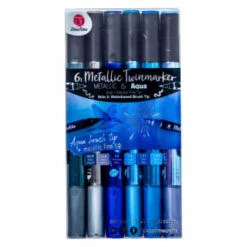 B&M Metallic & Aqua Twinmarkers 6pk - Blues