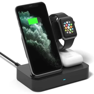 Goodmans 3 In 1 Wireless Charging Stand - Black