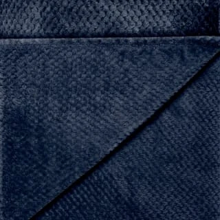 B&M Waffle Faux Fur Throw - Navy - Image 4