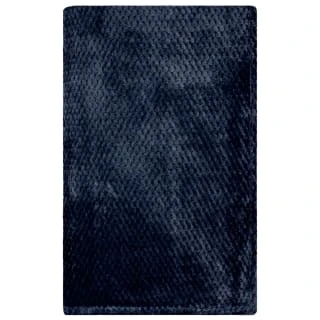 B&M Waffle Faux Fur Throw - Navy - Image 2