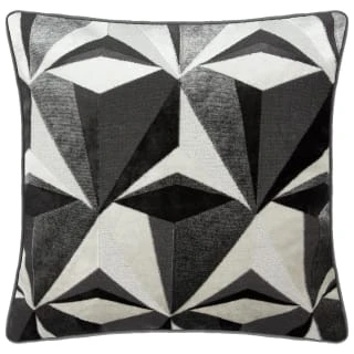 Jenson Geo Velvet Cushion - Grey