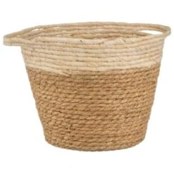 B&M Two Tone Wicker Basket - Cream