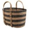 B&M Striped Wicker Basket - Black & Natural