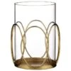 B&M Glass Candle Holder - Gold