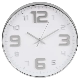 B&M Embossed Clock - Silver