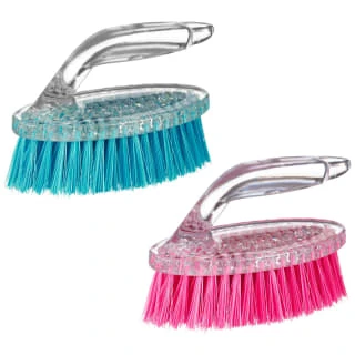 B&M Clear Scrubbing Brush - Pink - Image 2