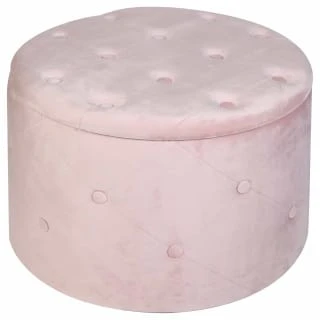 B&M Round Blush Ottoman
