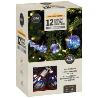 B&M Iridescent Light Bulb String Lights 12pk - Cool White - Image 2