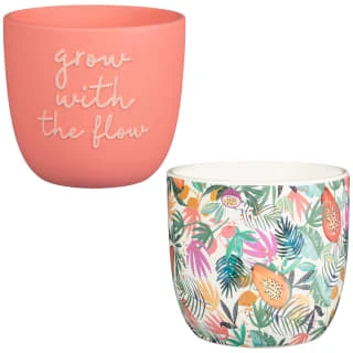 B&M Superbloom Sun Ceramic Plant Pots 3pk - Floral - Image 6