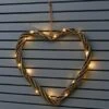 Solar Powered Wicker Heart - White LED